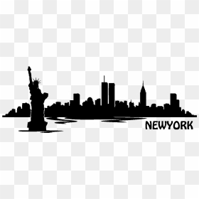 New York City Skyline Silhouette World Trade Center - 9 11 New York Skyline Silhouette, HD Png Download - city skyline png