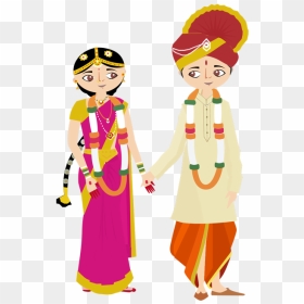 Hindu Wedding Couple Clipart Png - Indian Wedding Couple Clipart Png, Transparent Png - indian wedding png