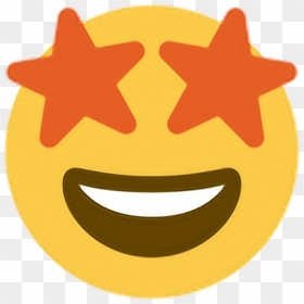 Star Eyes Orange Shape Starryeyed Emoji Emoticon Face - Emoji Star Eyes Png, Transparent Png - eyes emoji png