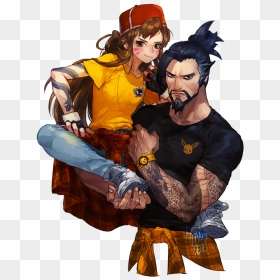Hanzo Tattoo Png - D Va And Hanzo, Transparent Png - hanzo png