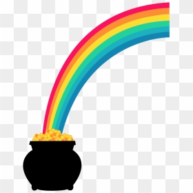Transparent Pot Of Gold Rainbow Clipart - Rainbow Pot Of Gold Png, Png Download - pot of gold png