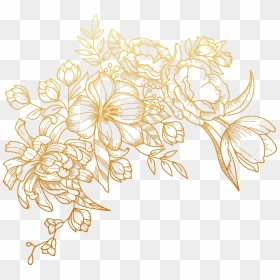 Transparent Gold Flower Png - Gold Flower Vector Png, Png Download - png flowers vectors