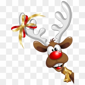 #deer #christmas #ribbon #christmasbells - Rennes Noel, HD Png Download - christmas ribbon png