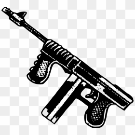 Tommy Gun Sketch - Clip Art Machine Gun, HD Png Download - rifle png
