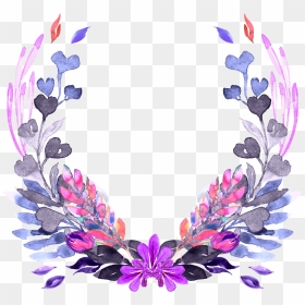 Transparent Floral Wreath Clipart - Frame Purple Flowers Png, Png Download - purple flowers png