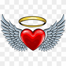 Thumb Image - Angel Wings On A Heart, HD Png Download - angel halo png