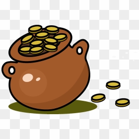 Pot With Gold Clipart, HD Png Download - pot of gold png