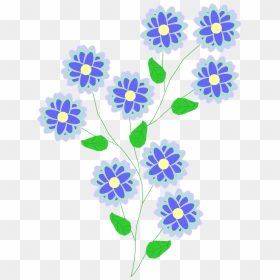 Blue Flower Clip Art, HD Png Download - spring flowers png