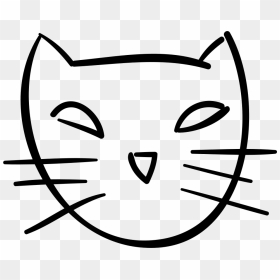 Halloween Cat Face Outline - Outline Cat Face Png, Transparent Png - cat face png