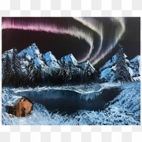 Northern Lights Acrylic Painting - Painting, HD Png Download - bob ross png