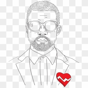 Kanye West Face - Line Art, HD Png Download - kanye west png