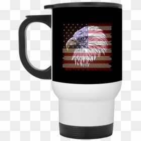 American Flag Eagle White Travel Mug - Mug, HD Png Download - mexican flag png