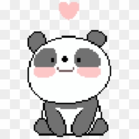 Panda Pixel Pixelart Kawaii Overlay Heart Png Iphone - Panda Png, Transparent Png - pixel heart png