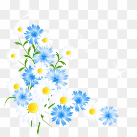 Blue And Yellow Flowers Clipart, HD Png Download - spring flowers png