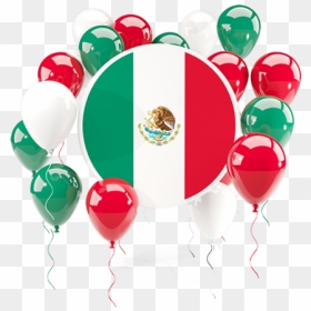 Round Flag With Balloons - Mexico Flag, HD Png Download - mexican flag png