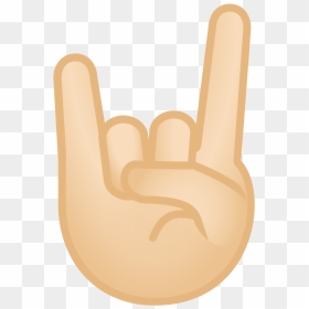 Sign Of The Horns Light Skin Tone Icon - Rock Hand Emoji Transparent, HD Png Download - horns png