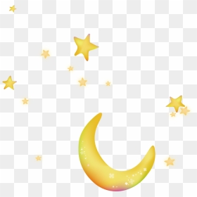 Moon Night Sky Star - Transparent Stars And Moon, HD Png Download - gold stars png