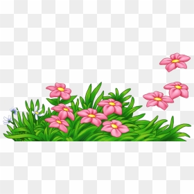 Grass With Flowers Png Clipart - Flowers With Grass Clip Art, Transparent Png - grass flower png