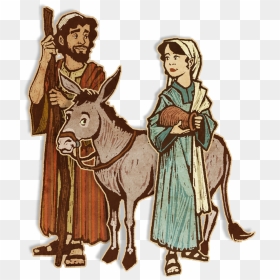 Donkey Clipart Mary Joseph Donkey - Clip Art Mary And Joseph, HD Png Download - donkey png