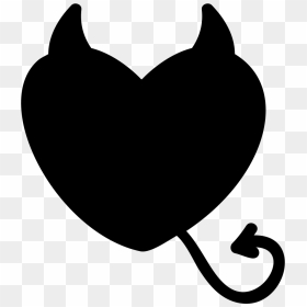 Heart With Tail And Horns - Corazon Con Cachos, HD Png Download - horns png