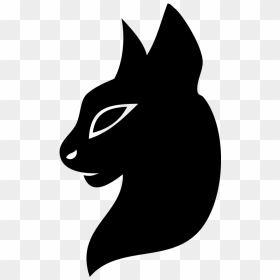 Sillouette Cat Head By Cheeky-fox On Clipart Library - Cat Head Silhouette Transparent, HD Png Download - wolf head png