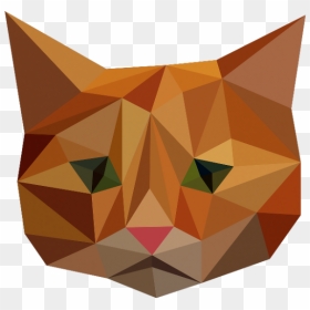 Cat Face Low Poly, HD Png Download - cat face png