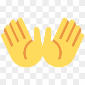 Blushing Emoji With Hands - Open Hands Emoji, HD Png Download - hand emoji png