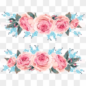 Garden Roses Beach Rose Flower Pink - Pink Flowers For Invitation, HD Png Download - pink flowers png
