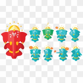 Ganesh Cartoon Vector - Ganesha, HD Png Download - vinayaka png