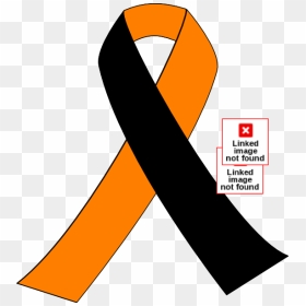 Black And Orange Ribbon, HD Png Download - black ribbon png