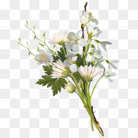 Black And White Flower Bouquet Clipart Graphic Free - Small Flower Bouquet Png, Transparent Png - white flowers png