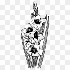Flower Tattoos Gladiolus Black And White, HD Png Download - white flowers png