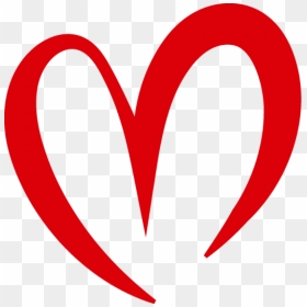 Curved Red Heart Outline Png Image - Red Transparent Heart Outline, Png Download - curved line png