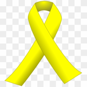 Angle,symbol,yellow - Yellow Cancer Ribbon Clipart, HD Png Download - black ribbon png