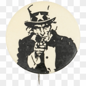 Uncle Sam With A Gun Political Button Museum - Uncle Sam Pointing Gun, HD Png Download - uncle sam png