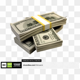 3d Money Stack Group View - Pack Of Money Png, Transparent Png - stack of money png