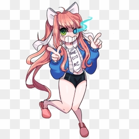 Transparent Monika Ddlc Png - Doki Doki Literature Club X Undertale, Png Download - monika png