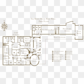 White House West Wing Floorplan1 - White House West Wing Floor, HD Png Download - white house png