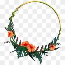 932 Round Tropical Frame 01 By Tigers-stock - Floral Frame Png Circle, Transparent Png - tropical png