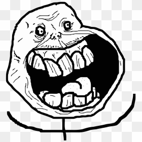 Rage Troll Face Png - Forever Alone Happy Meme, Transparent Png - meme face png