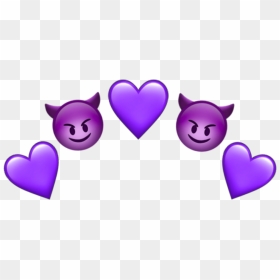 Transparent Purple Hearts Clipart - Transparent Iphone Devil Emoji, HD Png Download - devil emoji png
