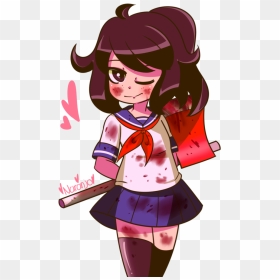 Bloody Yandere Chan By Marynaranjo - Yandere Chan In Blood, HD Png Download - bloody knife png