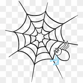 Drawn Spider Web Illustration Png - Easy Spider Webs Drawing, Transparent Png - spiderweb png
