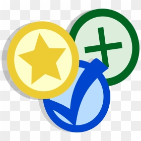 Yellow Star, Blue Check, Green Plus - Verificacion De Informacion, HD Png Download - green check png