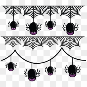 Miss Kate Cuttables - Halloween Spider Web Banner, HD Png Download - spiderweb png