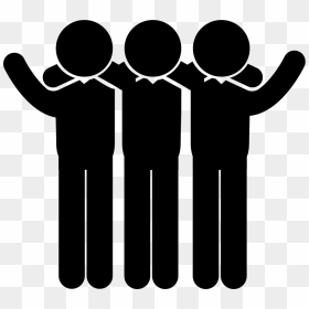 Group Of Three Men Standing Side By Side Hugging Each - Transparent Background Friend Icon, HD Png Download - people standing png