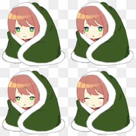 Hd Sleeping Chibi Monika Sprites Ddlc Png Sayori Chibi - Natsuki X Sayori Ddlc, Transparent Png - monika png