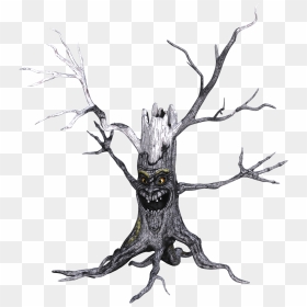 Tree With Scary Face Clip Arts - Tree With Scary Face, HD Png Download - scary png