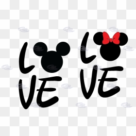 Love With Mickey Mouse Head Minnie Mouse Cute Bow - Love Mickey Mouse Y Minnie, HD Png Download - mickey mouse head png