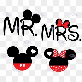 Mickey Minnie Mouse Head Mr Mrs With Big Ears - Mickey And Minnie Mouse Logo, HD Png Download - mickey mouse head png
